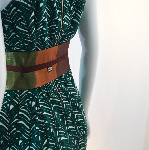 CEINTURE JAPONAISE TAN-OBI SOIE LAQUÉE