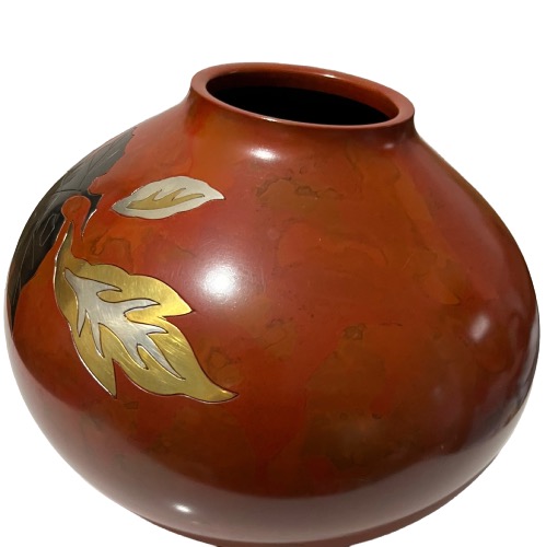 VASE ROND BRONZE CARMIN