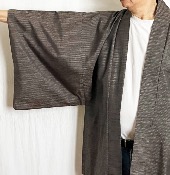 VESTE JAPONAISE HAORI MASCULIN MARRON CLAIR