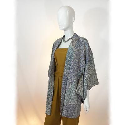 VESTE JAPONAISE HAORI PATCHWORK BLEU