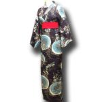 KIMONO JAPONAIS YUKATA FLEURS BLEUES LL