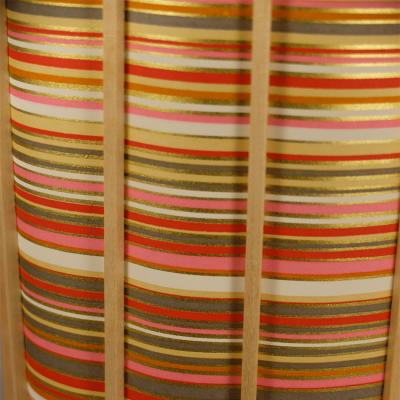 ABAT JOUR POUR LAMPE JAPONAISE EN PAPIER WASHI MILLE RAIES
