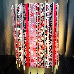 ABAT JOUR POUR LAMPE JAPONAISE EN PAPIER WASHI À BANDES