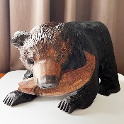 GRANDE SCULPTURE D'OURS D'HOKKAÏDO 