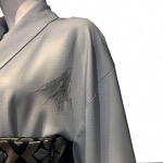 KIMONO JAPONAIS VINTAGE HOUMONGI BLEU