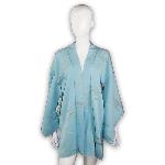 VESTE JAPONAISE HAORI FEMININ SOIE BLEUE