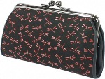 PORTE MONNAIE DOUBLE INDEN JAPONAIS LIBELLULE ROUGE