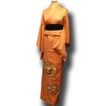 KIMONO JAPONAIS VINTAGE HOUMONGI ROSÉ