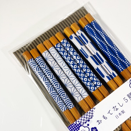 SET 5 BAGUETTES JAPONAIS BLEUES À RAMENS