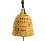 Grande clochette à vent gong de temple jaune