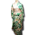 KIMONO JAPONAIS VINTAGE FURISODE VERT