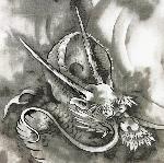 SERVIETTE JAPONAISE TENUGUI DRAGON GRIS