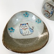 SET BOL ET ASSIETTE HAPPY CAT BLEU