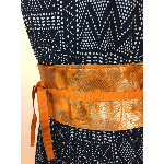 CEINTURE JAPONAISE TAN-OBI SOIE LAQUÉE ORANGE