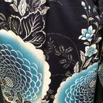 KIMONO JAPONAIS YUKATA FLEURS BLEUES M