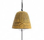 Petite clochette à vent gong de temple JAUNE