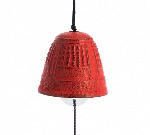 Petite clochette à vent gong de temple rouge