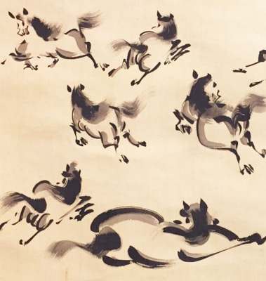 KAKEMONO "les chevaux"