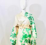 KIMONO JAPONAIS VINTAGE FURISODE VERT