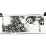 SERVIETTE JAPONAISE TENUGUI DRAGON GRIS