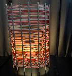 ABAT JOUR POUR LAMPE JAPONAISE EN PAPIER WASHI MILLE RAIES