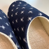 BABOUCHE JAPONAISE TISSU INDIGO DE KURUME 26/41