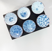 COFFRET 6 BOLS EN PORCELAINE JAPONAISE
