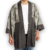 VESTE JAPONAISE HAORI MASCULIN MARRON CLAIR