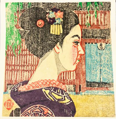 ESTAMPE D'UNE MAIKO MOKUYOSHI MORIMOTO