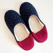 BABOUCHE JAPONAISE TISSU INDIGO DE KURUME 24/38