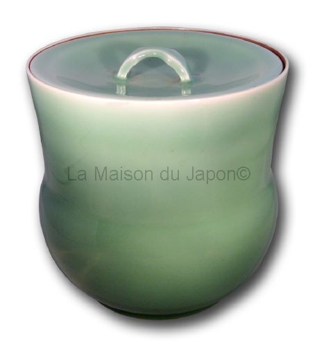 Mizushashi en porcelaine bleue-vert